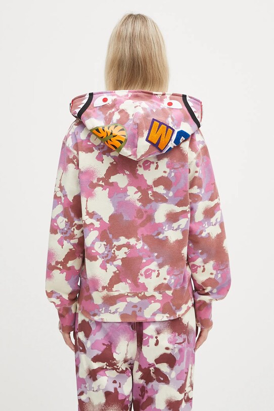 Clothing A Bathing Ape cotton sweatshirt Map Camo Shark Full Zip 1L30215001 pink