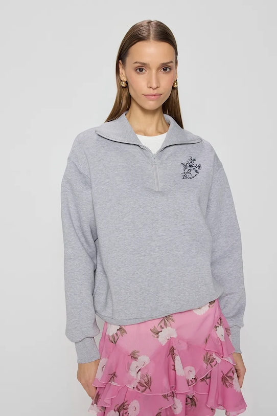 Бавовняна кофта Bizuu TANSY TANSY.SZARY.SS25 сірий AA00