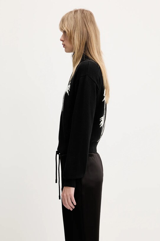 Palm Angels wool blend cardigan Palms Knit Track PWHA061S25KNI0011003 black SS25