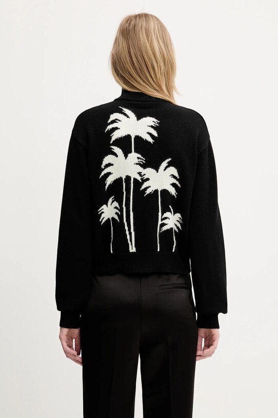Clothing Palm Angels wool blend cardigan Palms Knit Track PWHA061S25KNI0011003 black