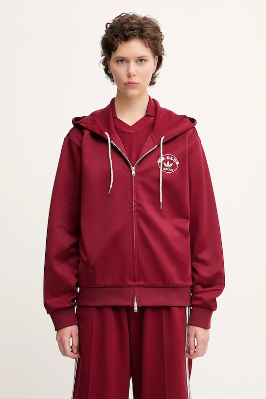 Mikina adidas Originals x Wales Bonner Track Track hladký červená JM8298