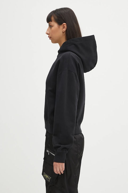 JW Anderson bluza bawełniana Anchor Embroidery Cropped JW0216.PG1719.999 czarny AW25