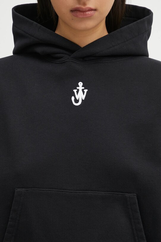 Bavlnená mikina JW Anderson Anchor Embroidery Cropped čierna JW0216.PG1719.999