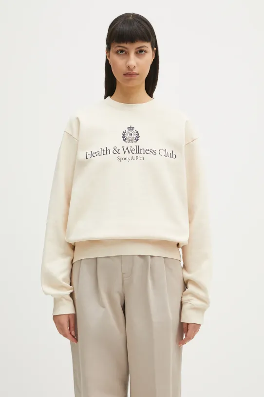 Sporty & Rich cotton sweatshirt H&W Crest Crewneck cotton beige ST071606241CR01