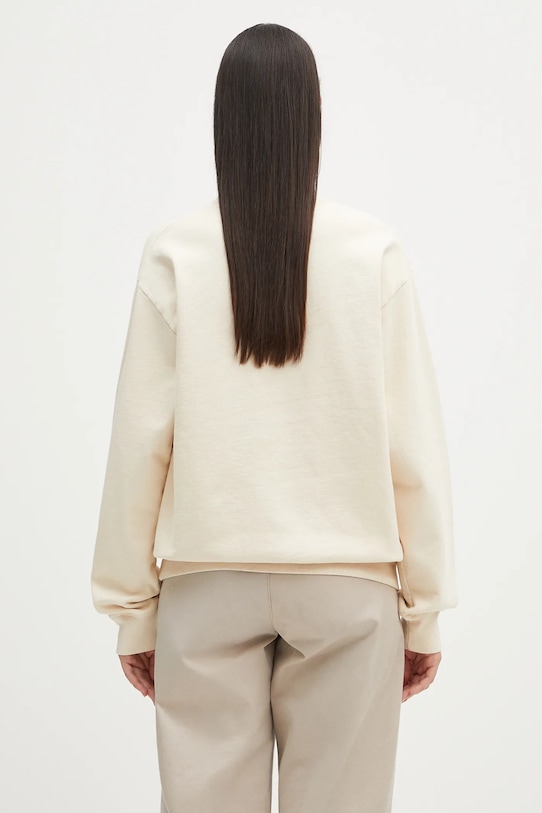 Clothing Sporty & Rich cotton sweatshirt H&W Crest Crewneck ST071606241CR01 beige