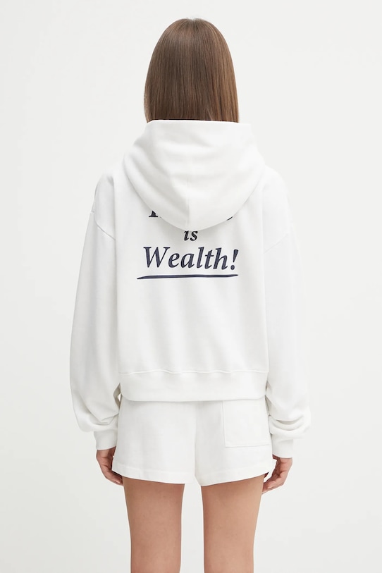 Sporty & Rich bluza Health Is Wealth Soft Cropped z kapturem biały ST085625006WH01