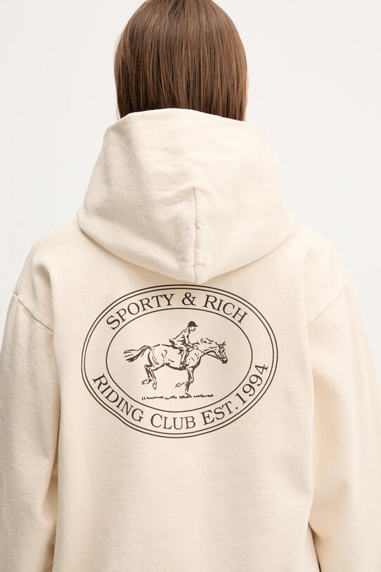 Бавовняна кофта Sporty & Rich Riding Club бежевий ST070612244CR01
