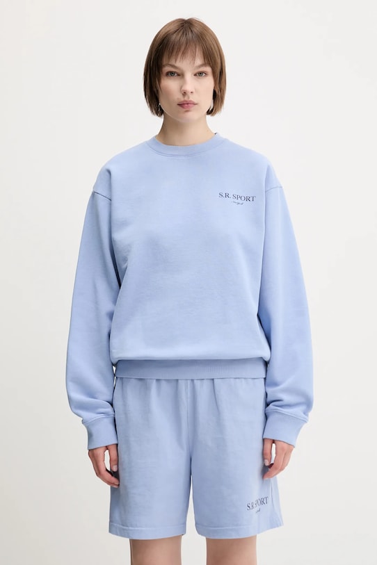 Pamučna dukserica Sporty & Rich Wimbledon print plava ST071612201BL59