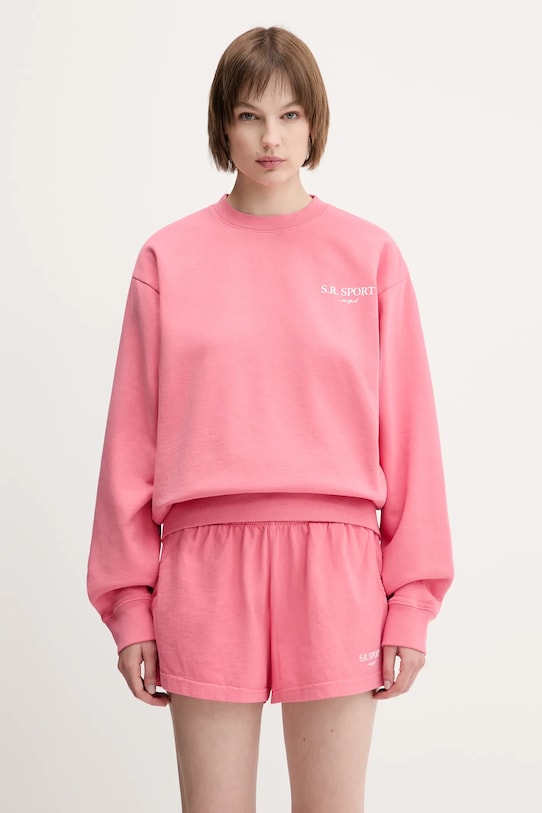 Pamučna dukserica Sporty & Rich Wimbledon print roza ST071612201P139