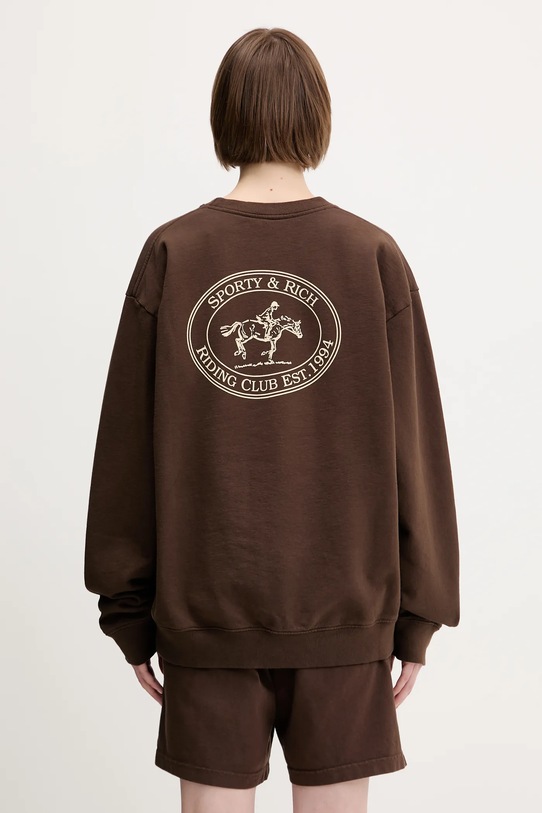 Clothing Sporty & Rich cotton sweatshirt Riding Club ST071612244BR03 brown