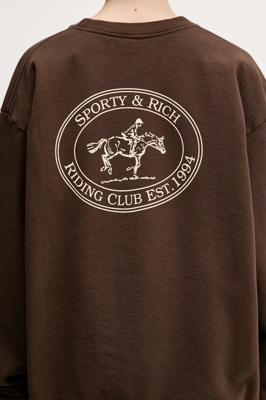 Sporty & Rich cotton sweatshirt Riding Club brown ST071612244BR03