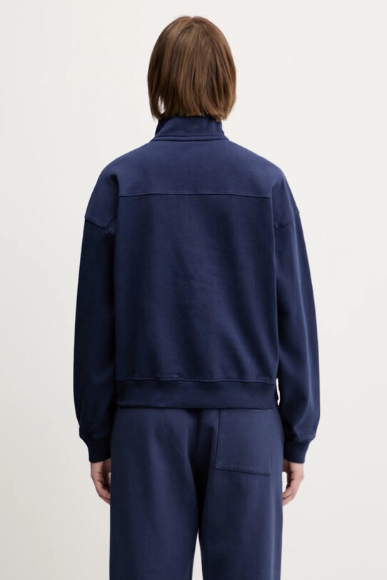 Odzież Sporty & Rich bluza bawełniana H&W Crest Embroidered Quarter Zip ST073612241BL106 granatowy