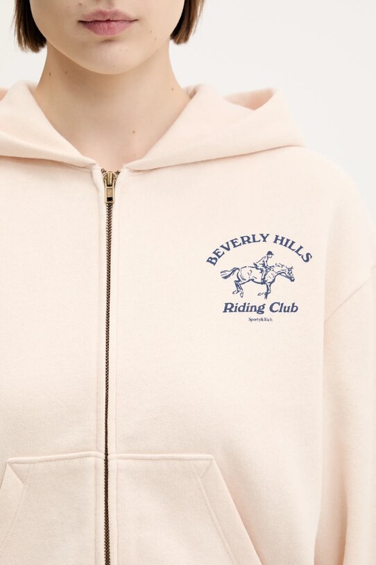 Sporty & Rich sweatshirt Bh Riding Club Soft Cropped Zip beige ST083626255CR01