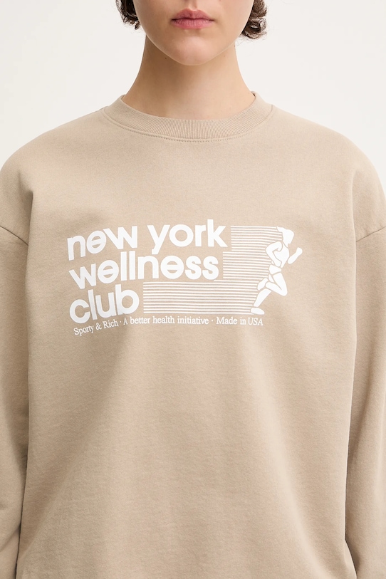 Sporty & Rich felpa in cotone Usa Wellness Club beige ST071622128GY15