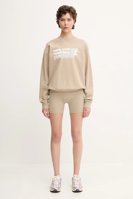 Sporty & Rich felpa in cotone Usa Wellness Club ST071622128GY15 beige