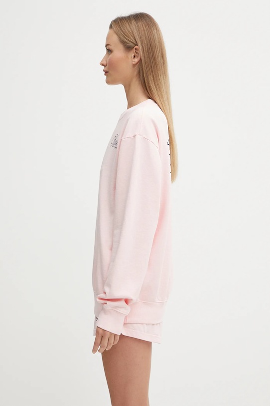 Sporty & Rich bluza bawełniana Health Script ST071620078P140 różowy SS25