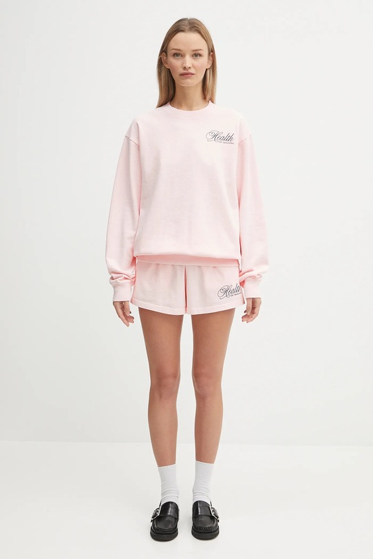 Sporty & Rich bluza bawełniana Health Script ST071620078P140 różowy
