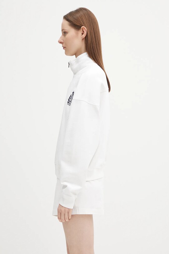 Sporty & Rich cotton sweatshirt H&W Crest Embroidered Quarter Zip ST073620241WH01 white SS25