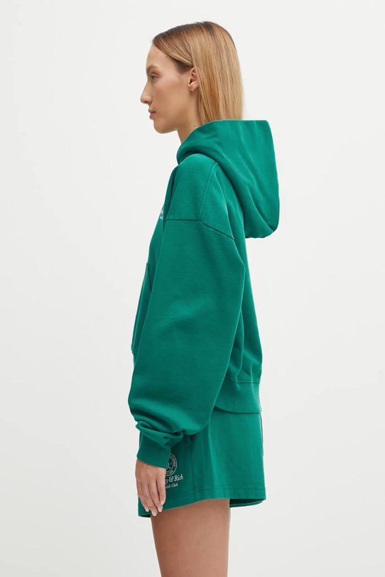 Βαμβακερή μπλούζα Sporty & Rich Crown Tennis Embroidered Cropped ST074621426GR03 πράσινο AW25