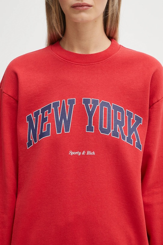 Sporty & Rich bluza bawełniana New York Ivy czerwony ST071602077RE15