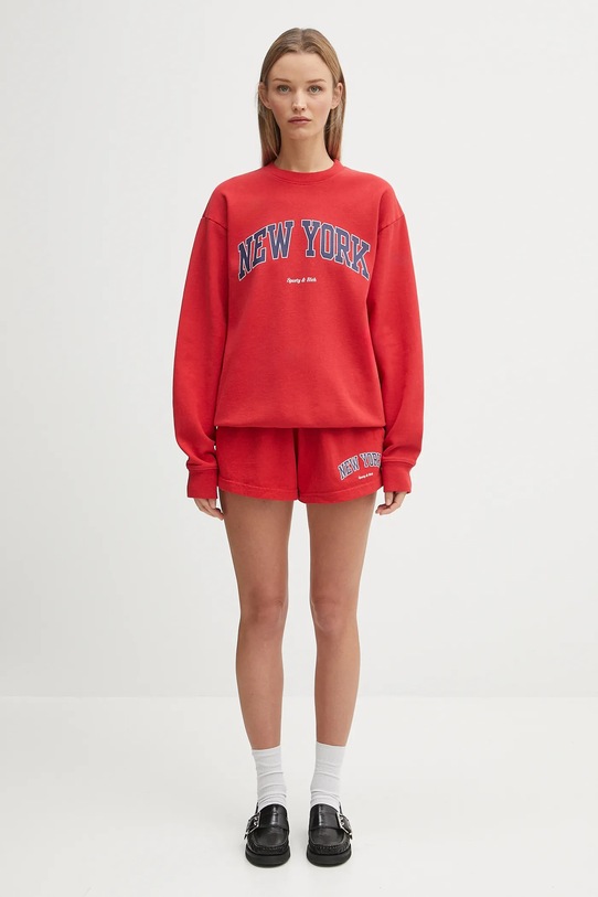 Sporty & Rich bluza bawełniana New York Ivy ST071602077RE15 czerwony
