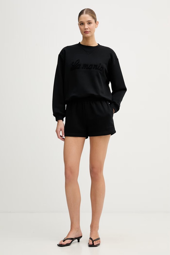 La Mania bluza oversize damska z bawełną BRODIE czarny SS26