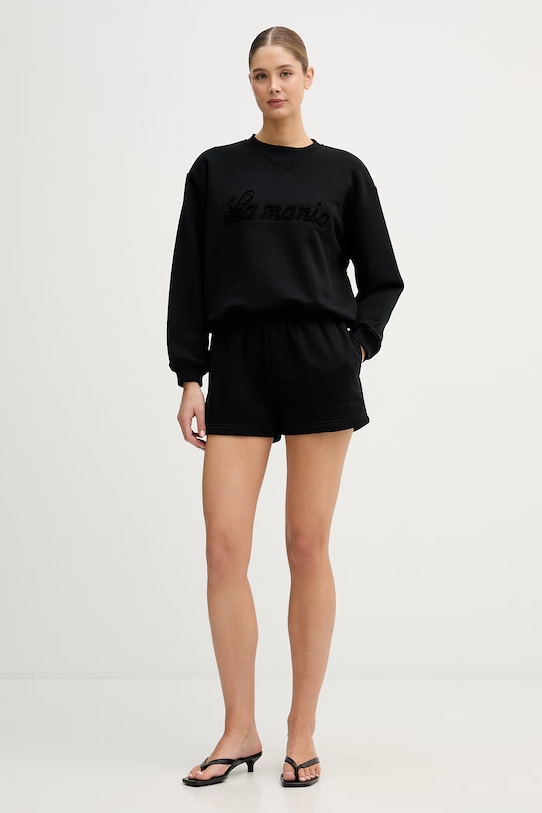 La Mania bluza oversize damska z bawełną BRODIE czarny SS26