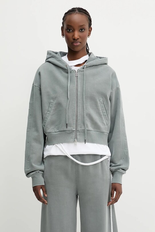 Bavlnená mikina KSUBI sott origin jednofarebný sivá WSP25FL003