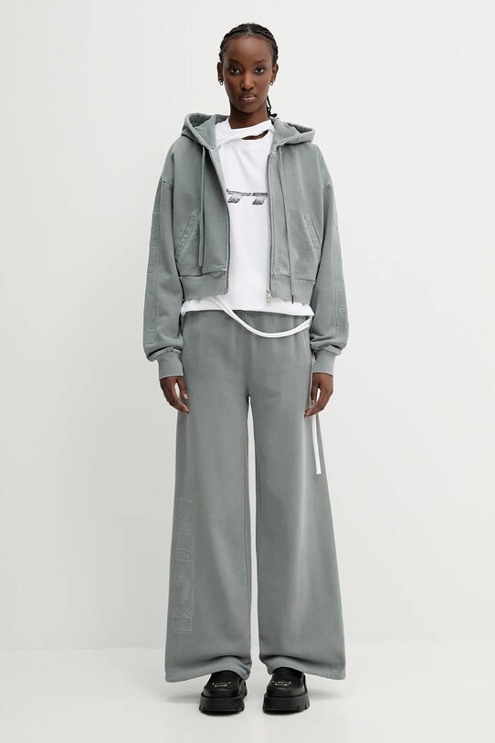 Bavlnená mikina KSUBI sott origin WSP25FL003 sivá