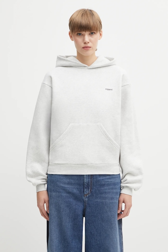 Coperni bluza bawełniana Horn z kapturem szary COPJS15BISF5035