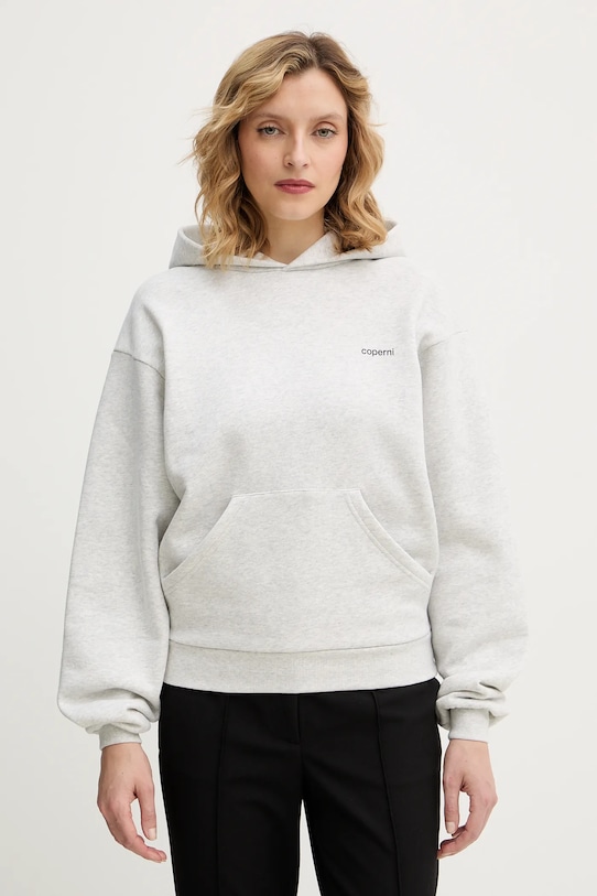 Coperni bluza bawełniana Horn z kapturem szary COPJS15BISF5035
