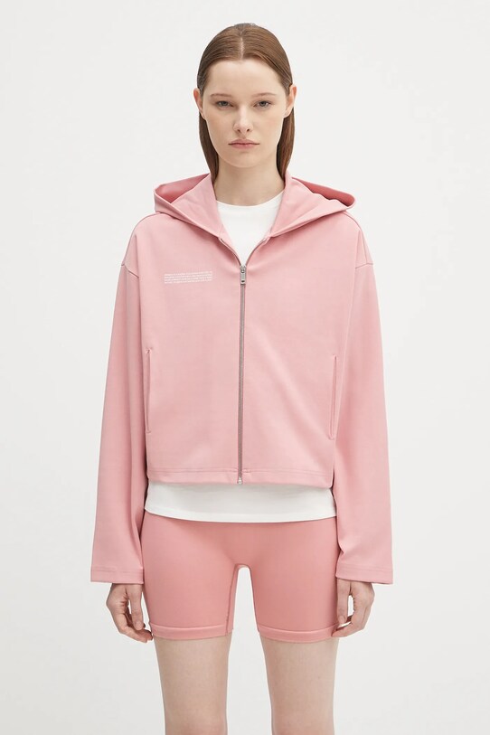 Dukserica Pangaia DNA Double Jersey Zip Up Hoodie bez uzorka roza 10002361