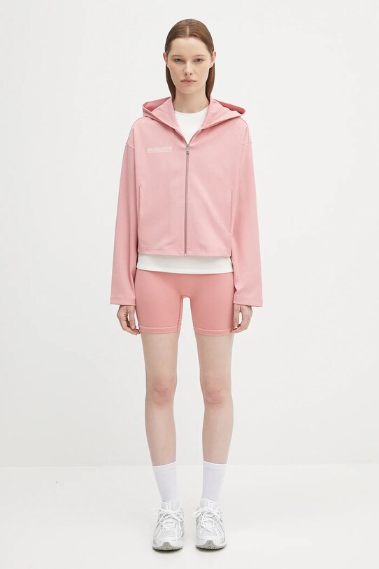 Dukserica Pangaia DNA Double Jersey Zip Up Hoodie 10002361 roza