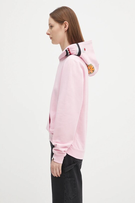 A Bathing Ape cotton sweatshirt Shark 1L30214009 pink SS25