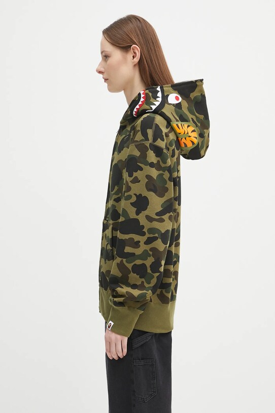 A Bathing Ape cotton sweatshirt 1st camo shark 1K80215006 green SS25