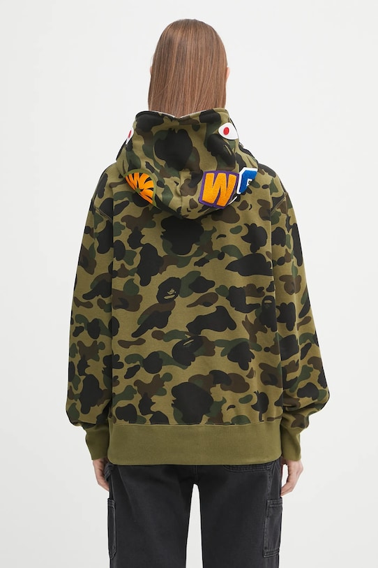 Clothing A Bathing Ape cotton sweatshirt 1st camo shark 1K80215006 green
