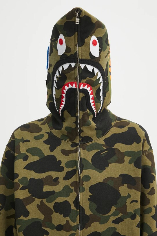 A Bathing Ape bluza bawełniana 1st camo shark zielony 1K80215006