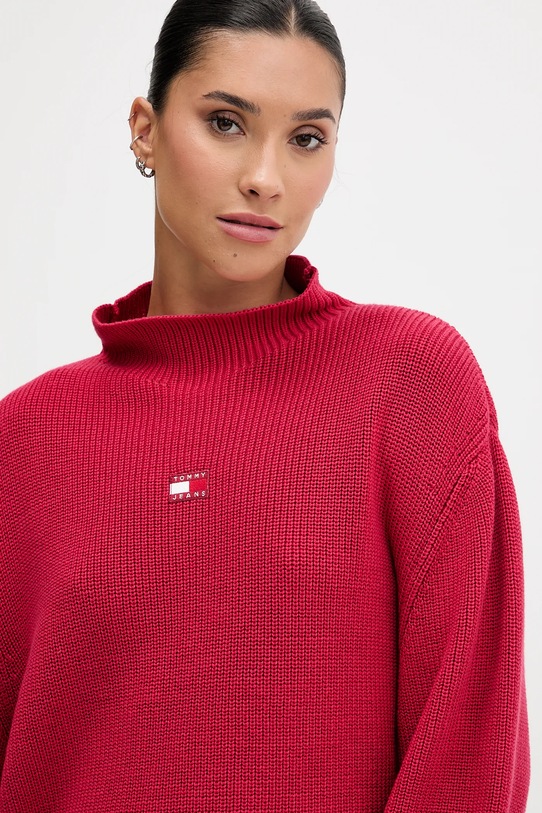 Tommy Jeans sweter bawełniany różowy DW0DW21676