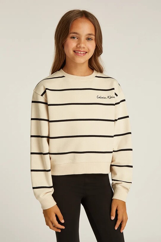 Детская хлопковая кофта Calvin Klein Jeans хлопок бежевый IG0IG02751.PPYA