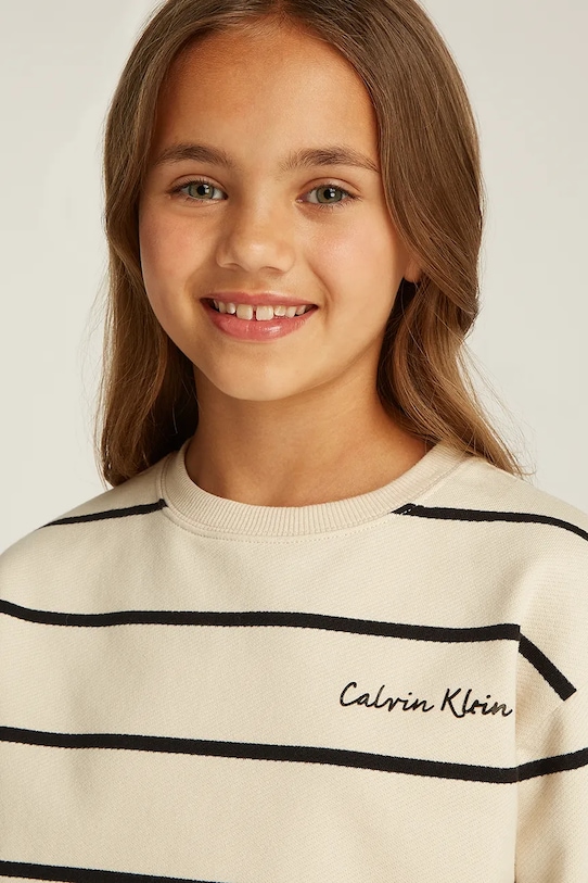 Детская хлопковая кофта Calvin Klein Jeans IG0IG02751.PPYA бежевый