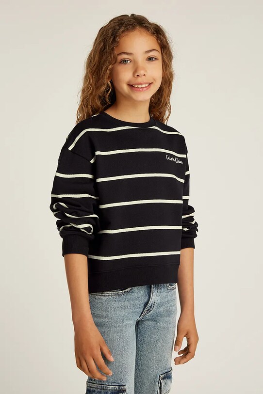 Дитяча бавовняна кофта Calvin Klein Jeans бавовна чорний IG0IG02751.PPYA