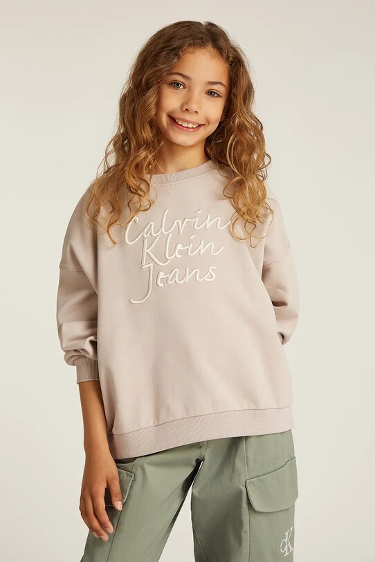 Детская кофта Calvin Klein Jeans с эластаном бежевый IG0IG02760.PPYA
