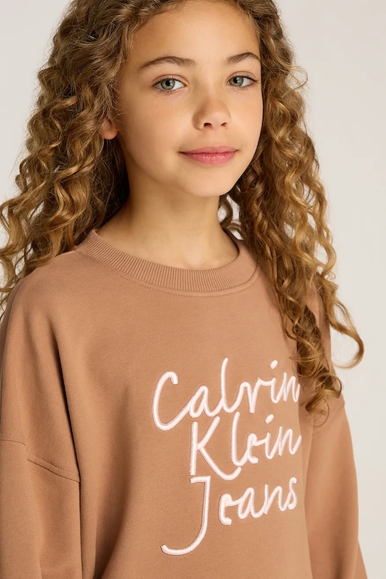 Dětská mikina Calvin Klein Jeans IG0IG02760.PPYA hnědá