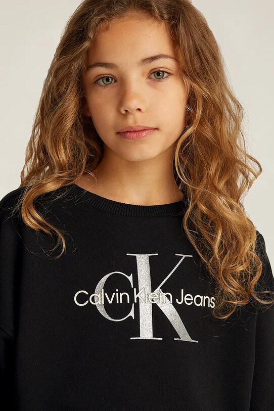 Дитяча бавовняна кофта Calvin Klein Jeans IG0IG02823.116.PPYA чорний