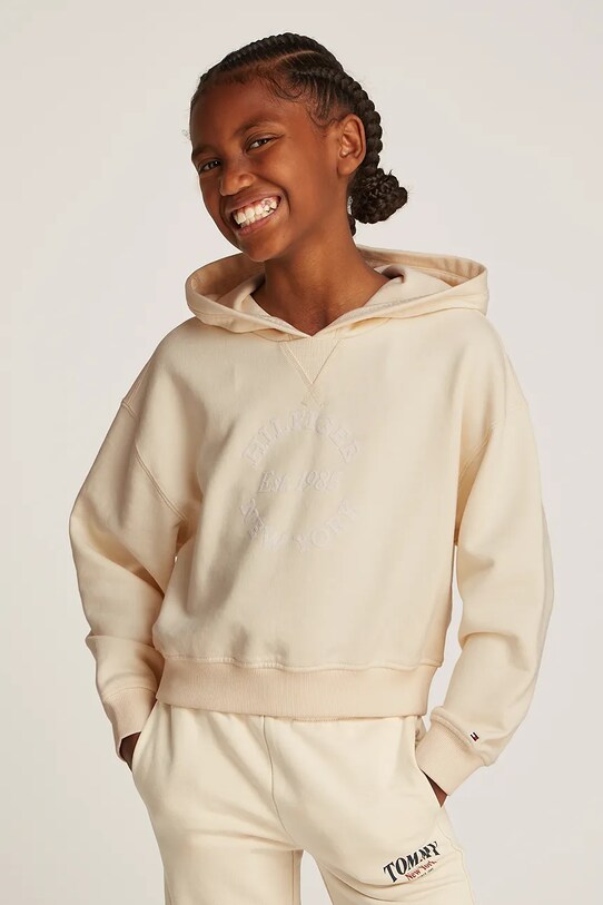 Tommy Hilfiger bluza copii print bej KG0KG08322.116.122.PPYA