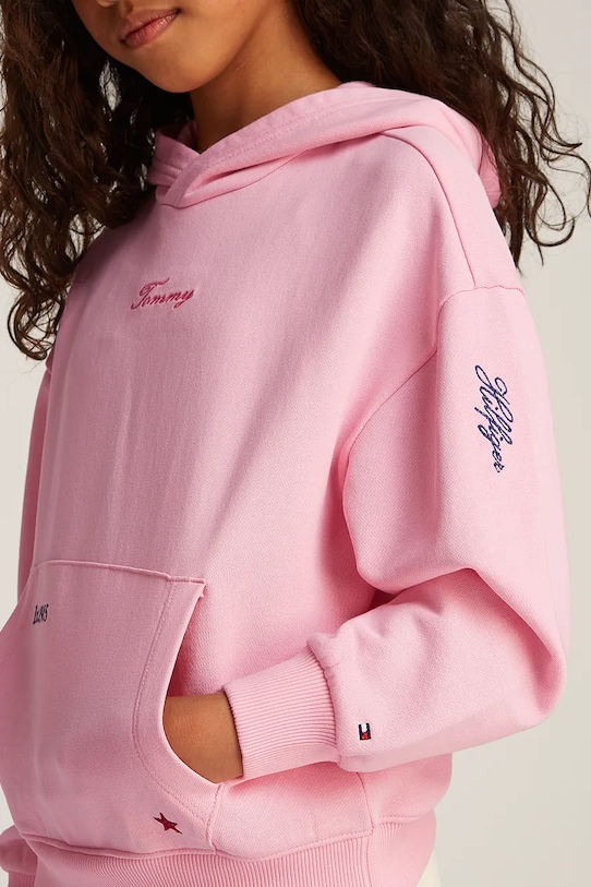 Dětská bavlněná mikina Tommy Hilfiger růžová KG0KG08327.116.122.PPYA