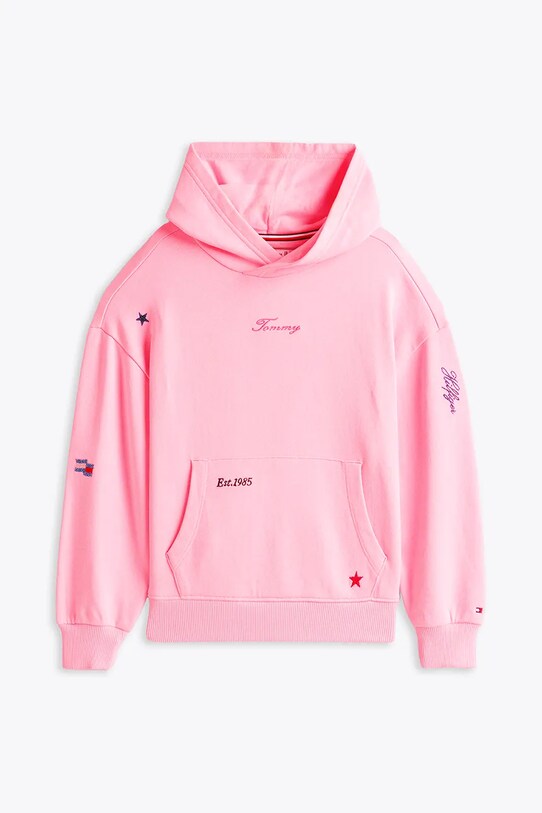 Дитяча бавовняна кофта Tommy Hilfiger KG0KG08327.128.176.PPYA рожевий SS25
