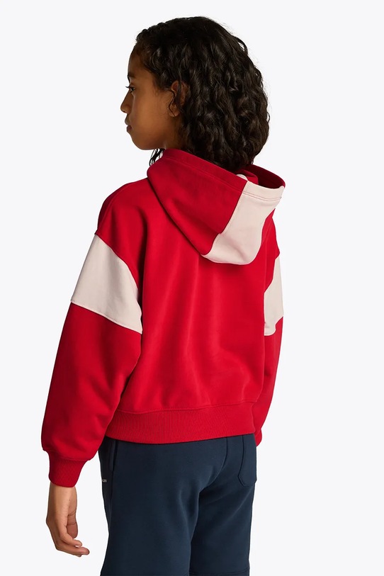 Fete Tommy Hilfiger hanorac de bumbac pentru copii KG0KG08520.PPYA rosu