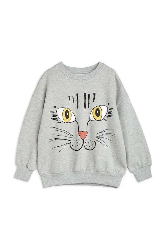 Mini Rodini hanorac de bumbac pentru copii Cat face print gri 2372019094