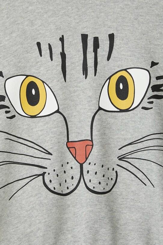 Fete Mini Rodini hanorac de bumbac pentru copii Cat face 2372019094 gri